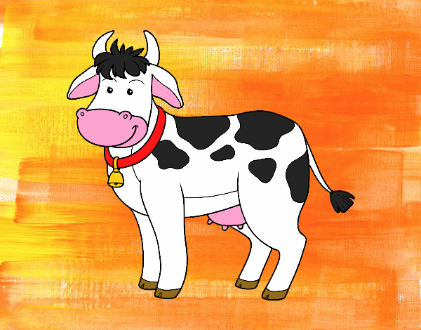 Dibujo Vaca de granja pintado por meibol