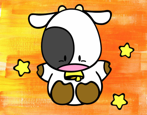 Dibujo Vaca pequeña pintado por meibol