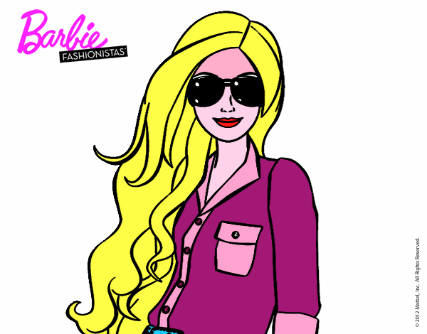 Dibujo Barbie con gafas de sol pintado por yarix