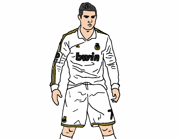 Dibujo Cristiano Ronaldo Real Madrid pintado por rubenronda