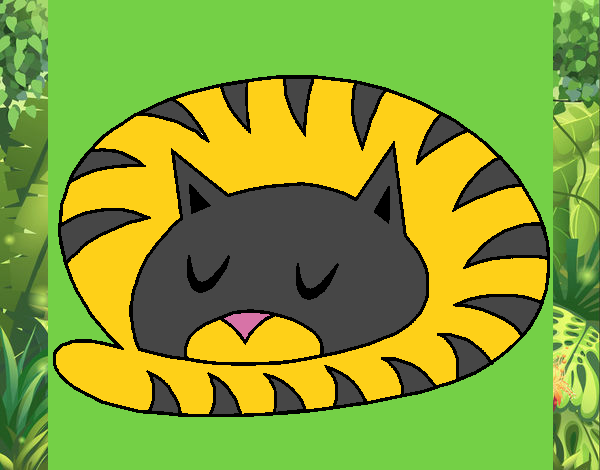 Dibujo Gato durmiendo pintado por mencia123