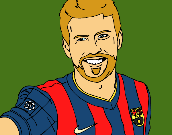 Dibujo Gerard Piqué pintado por Sofia1era