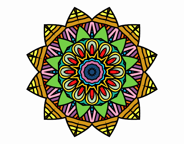 Dibujo Mandala frutal pintado por MTCV