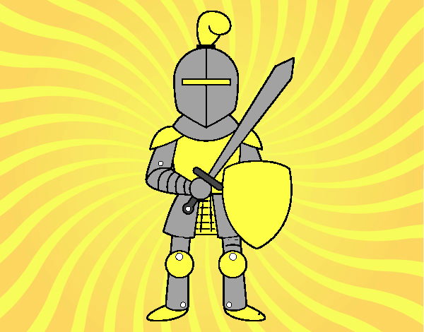 Dibujo Caballero con espada y escudo pintado por kioblack 