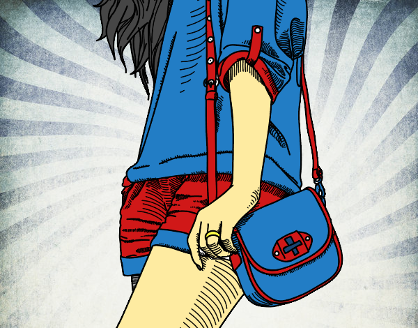 Dibujo Chica con bolso pintado por kioblack 