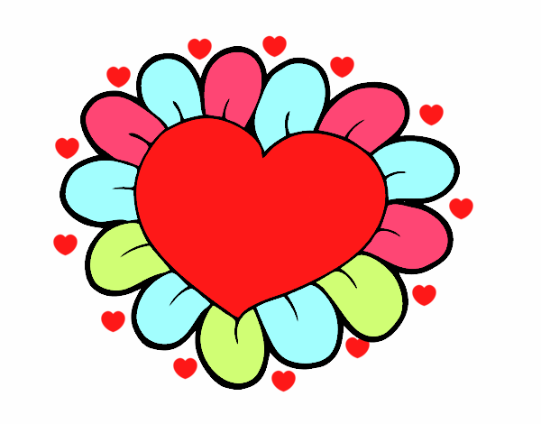 Dibujo Corazón flor pintado por nicolitabb