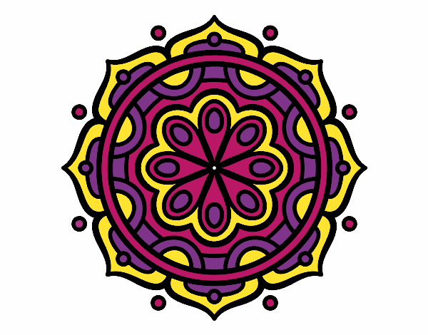 Dibujo Mandala para meditar pintado por CANDELIT