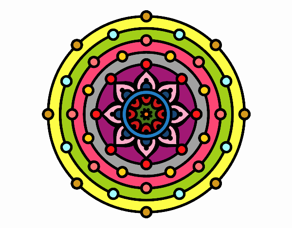 Dibujo Mandala sistema solar pintado por Camilatm