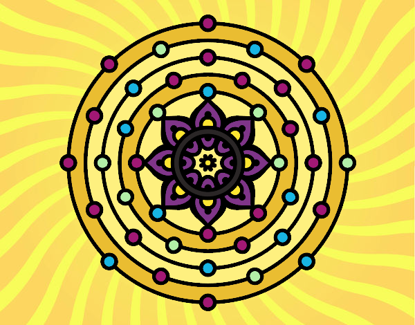 Dibujo Mandala sistema solar pintado por WakyQueeny