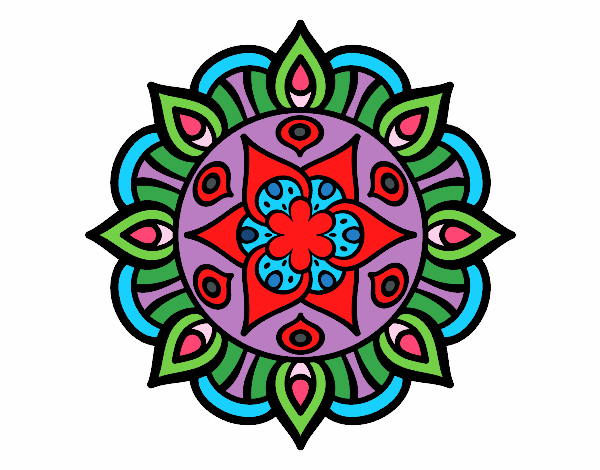 Dibujo Mandala vida vegetal pintado por valenospin