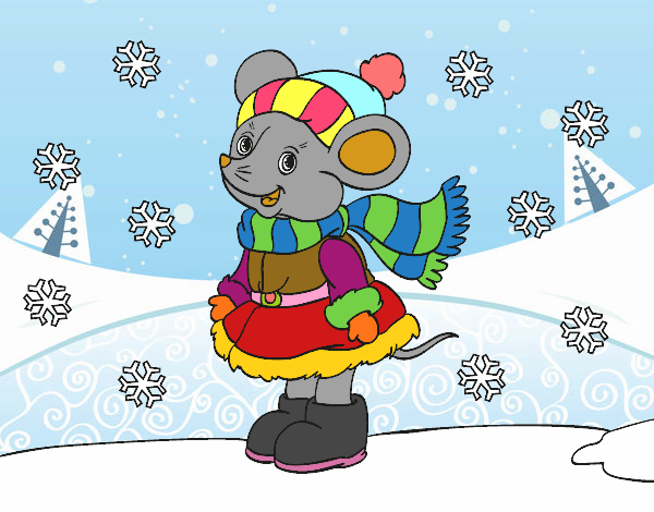 Dibujo Ratita abrigada en Navidad pintado por  PRIRARITY