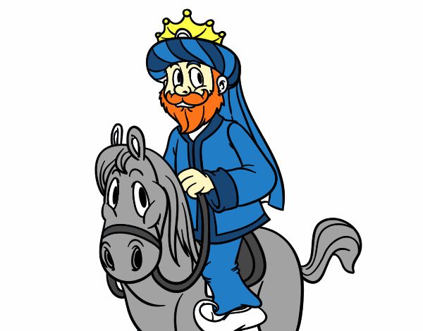 Dibujo Rey Gaspar a caballo pintado por Bertha1276