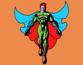 Dibujo Un Super héroe volando pintado por emiliano78