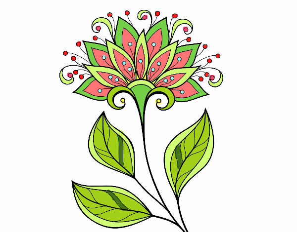 Dibujo Flor decorativa pintado por BarbiT