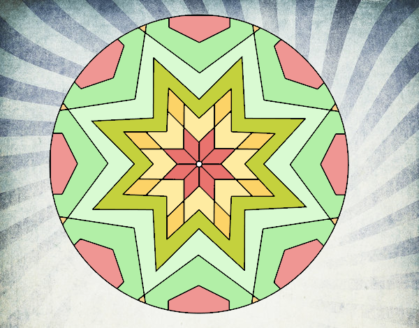 Dibujo Mandala mosaico estrella pintado por yoanna3012