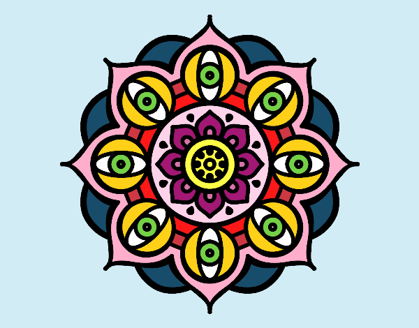 Dibujo Mandala ojos abiertos pintado por gabrielauh