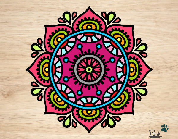 Dibujo Mandala para relajarse pintado por BarbiT