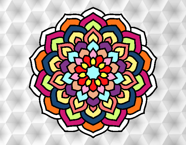 Dibujo Mandala pétalos de flor pintado por ROA22