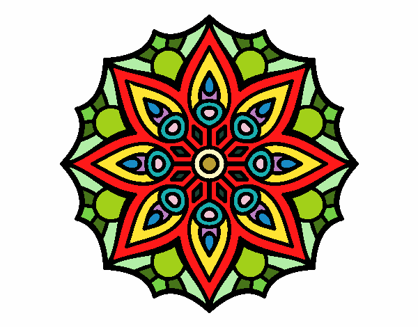 Dibujo Mandala simetría sencilla pintado por TatianaHer