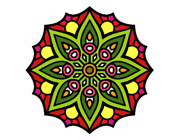 Dibujo Mandala simetría sencilla pintado por gabrielauh