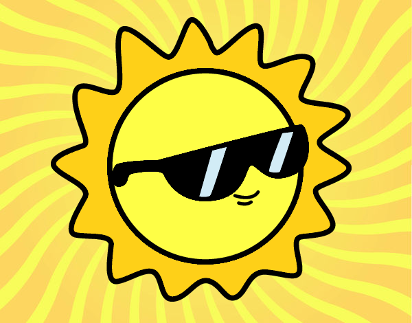 Dibujo Sol con gafas pintado por windy