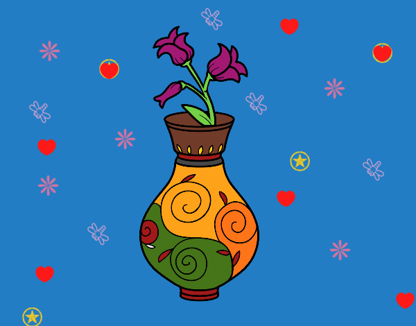 Dibujo Flor de campanilla en un jarrón pintado por linda423