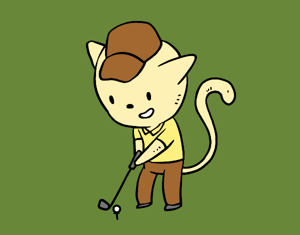Dibujo Gato golfista pintado por mariacorte