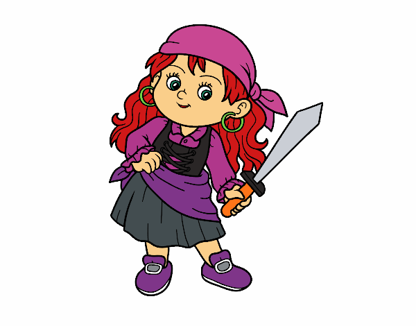 Dibujo La chica pirata pintado por Memecito 