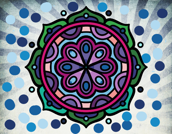 Dibujo Mandala para meditar pintado por CLAUEMI