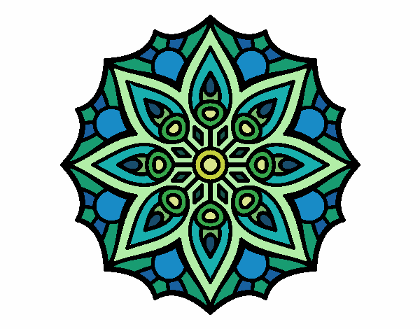 Dibujo Mandala simetría sencilla pintado por LUISNADO