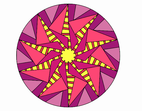 Dibujo Mandala sol triangular pintado por Orianalas