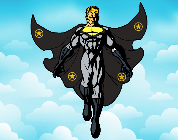Dibujo Un Super héroe volando pintado por Quim_Espej