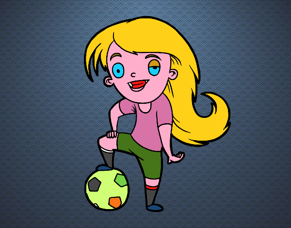 Dibujo Fútbol femenino pintado por currra