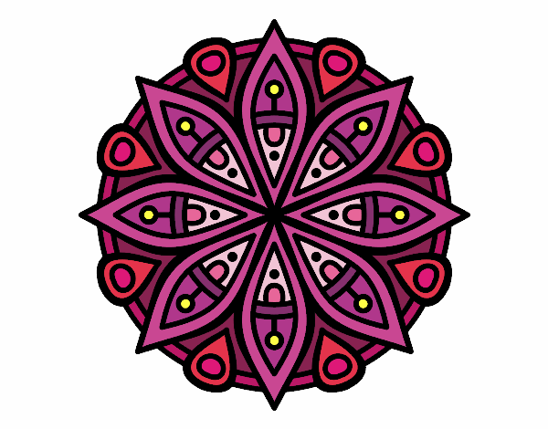 Dibujo Mandala para la concentración pintado por zada