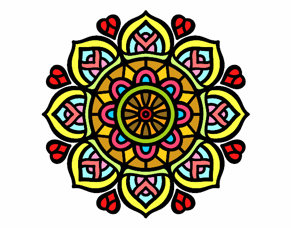 Dibujo Mandala para la concentración mental pintado por zada