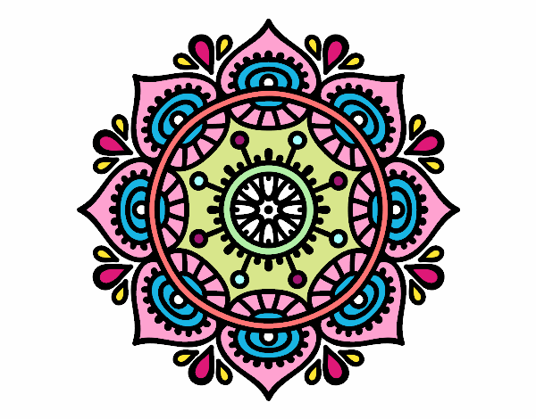 Dibujo Mandala para relajarse pintado por valeriani