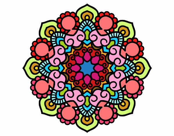 Dibujo Mandala reunión pintado por zada