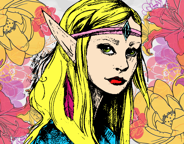 Dibujo Princesa elfo pintado por geral27
