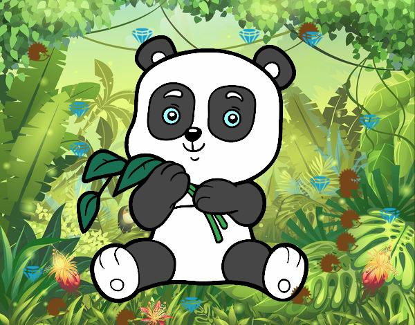 Dibujo Un oso panda pintado por geral27