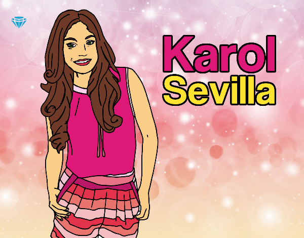 Dibujo Karol Sevilla pintado por Andrea2016