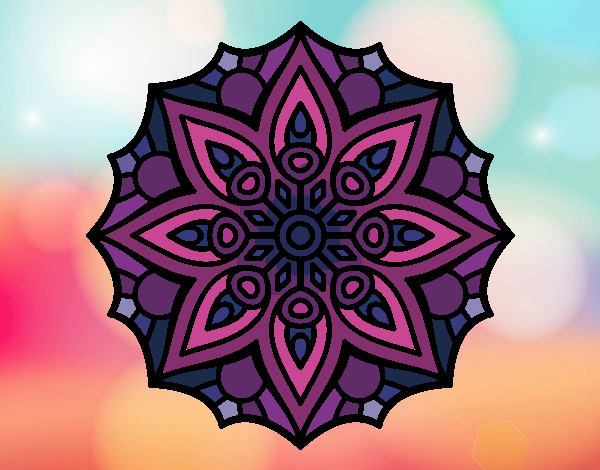Dibujo Mandala simetría sencilla pintado por CLAUEMI