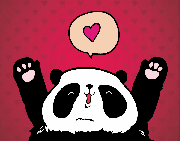 Dibujo Panda enamorado pintado por the-lindas