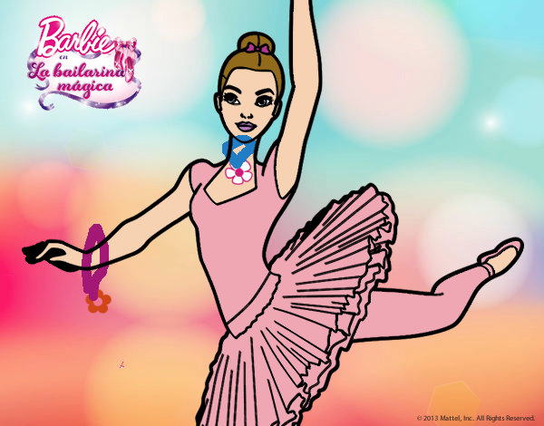 Dibujo Barbie en segundo arabesque pintado por carrusel