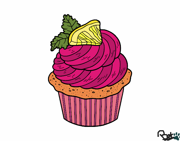 Dibujo Cupcake de limón pintado por BarbiT