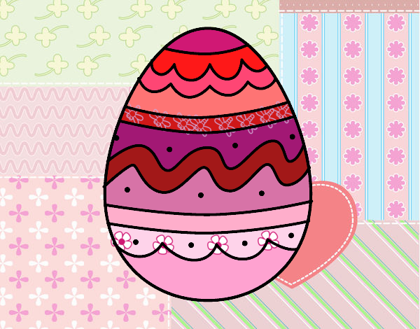 Dibujo Huevo del día de Pascua pintado por carrusel