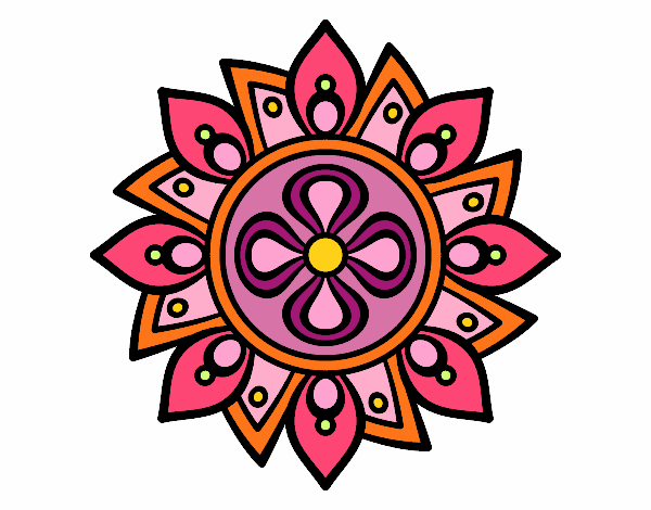 Dibujo Mandala flor sencilla pintado por Isabel4728