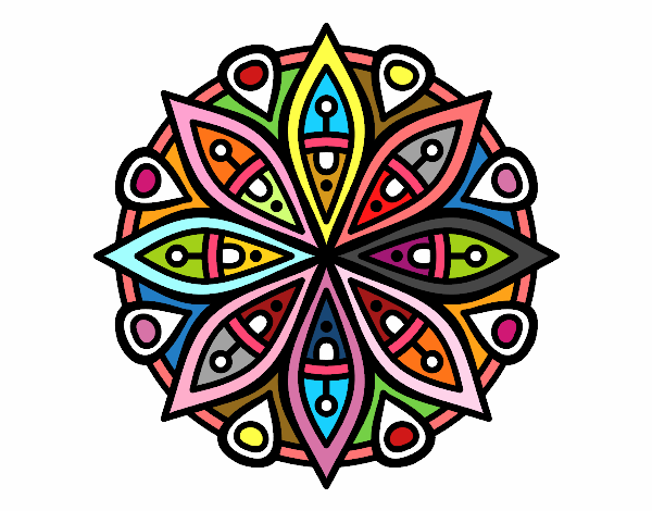 Dibujo Mandala para la concentración pintado por pagimar