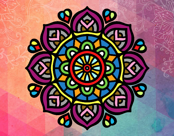 Dibujo Mandala para la concentración mental pintado por pjgm