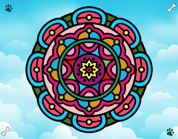 Dibujo Mandala para la relajación mental pintado por layos