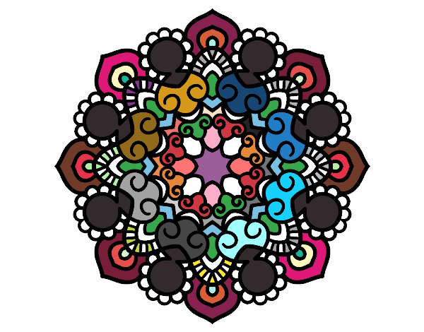 Dibujo Mandala reunión pintado por pagimar